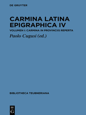 cover image of Carmina Latina Epigraphica IV
